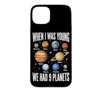 Carcasa para iPhone 15 Plus Cuando era Joven, teníamos 9 Planetas Sistema Solar Galaxy Space
