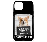 Carcasa para iPhone 15 Plus Cute Corgi Mugshot Atrapado Siendo Demasiado Lindo no Puedo ayudarlo