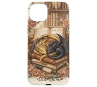 Carcasa para iPhone 15 Plus Cute Dragon Wings Book Lover Librarian Fantasy Bookish