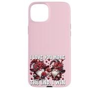 Carcasa para iPhone 15 Plus Cute GNOME I Love You More The End I Win Pink Valentines