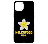 Carcasa para iPhone 15 Plus Cute Hollywood USA Tropical Yellow Frangipani Aesthetic Art