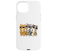 Carcasa para iPhone 15 Plus Cute Kawaii Kitten Saxophone Trio Music Lovers