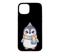 Carcasa para iPhone 15 Plus Cute Kawaii Penguin Rainbow Beanie Scarf Winter