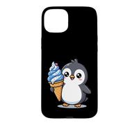 Carcasa para iPhone 15 Plus Cute Penguin Holding Ice Cream Cone Cartoon