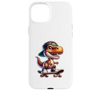 Carcasa para iPhone 15 Plus Cute T-Rex Skateboard Baby Dinosaur Cartoon for Kids