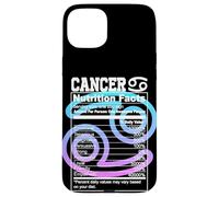 Carcasa para iPhone 15 Plus Datos Nutricionales del Cáncer Signo del Zodíaco Astrología Azul Púrpura