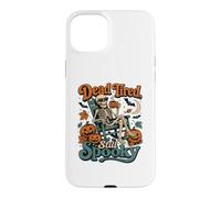 Carcasa para iPhone 15 Plus Dead Tired, todavía Espeluznante y Divertido Esqueleto Vintage de Halloween