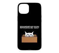 Carcasa para iPhone 15 Plus Did Someone Say Yarn Funny Cat Lover Knitting Crochet Hobby