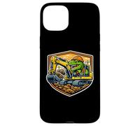 Carcasa para iPhone 15 Plus Dinosaurio Excavador Operador Equipo Pesado Dino Niños Niños
