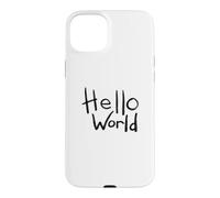 Carcasa para iPhone 15 Plus Diseño artístico con Pincel en Negrita de Hello World con el Primer código