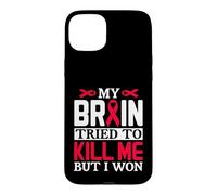 Carcasa para iPhone 15 Plus Diseño de Cinta MY Brain Tried TO Kill ME Pero I Won