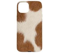 Carcasa para iPhone 15 Plus Diseño de Estilo Rancho Occidental de Vaca marrón Blanco