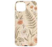 Carcasa para iPhone 15 Plus Diseño de ilustración botánica de Prado de Flores Silvestres Vintage