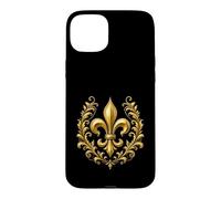 Carcasa para iPhone 15 Plus Diseño de laureles de Flor de lis con símbolo heráldico Real