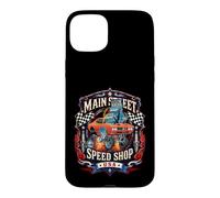 Carcasa para iPhone 15 Plus Diseño de Muscle Car Hotrod de Main Street Speed Shop USA