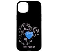 Carcasa para iPhone 15 Plus Diseño de neón Time Heals All Heart & Gear