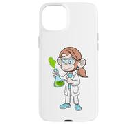 Carcasa para iPhone 15 Plus Diseño de Vaso de precipitado de Laboratorio de Curious Monkey Chemist Scientist