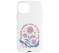 Carcasa para iPhone 15 Plus Diseño Floral Cristiano de Bloom Where God Plante You