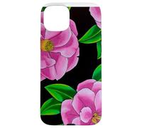 Carcasa para iPhone 15 Plus Diseño Floral de Camelia Rosa con patrón de Flores Fucsia