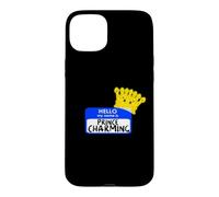 Carcasa para iPhone 15 Plus Disfraz de Halloween fácil con Texto en inglés «My Name Is Prince»