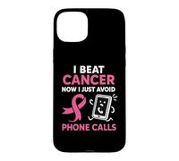 Carcasa para iPhone 15 Plus Divertida superviviente de cáncer de Mama Pink Ribbon Warrior Antisocial