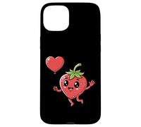 Carcasa para iPhone 15 Plus Divertido corazón de Fresa para el día de San Valentín Kawaii Fruit Lover
