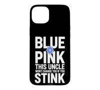 Carcasa para iPhone 15 Plus Divertido Dicho Rosa This Uncle Wont Change You If You Stink