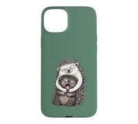 Carcasa para iPhone 15 Plus Divertido Introvertido Abrazo Torpe Erizo Animal Humor sarcástico