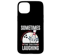 Carcasa para iPhone 15 Plus Divertido Regalo de Bolos Sometimes I Hear Ten Pin Laughing