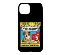 Carcasa para iPhone 15 Plus Dog Full Name Funny Dog Owner Pop Art Comic Guilty Dog