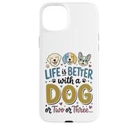 Carcasa para iPhone 15 Plus Dog Mom Dog Dad Dog Lover Dueña de Varios Perros