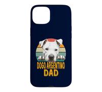 Carcasa para iPhone 15 Plus Dogo Argentino Dog Dad Retro Vintage Mis Perros Son Mi Cardio