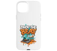 Carcasa para iPhone 15 Plus Drop The Beat Street Art DJ Auriculares de Vinilo para Tocadiscos