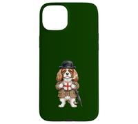 Carcasa para iPhone 15 Plus Dulce Cavalier King Spaniel Perro Taza Café Bandera de Inglaterra