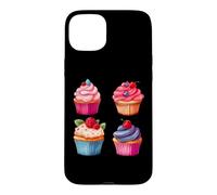 Carcasa para iPhone 15 Plus Dulces Cupcakes gráficos panadería Postre Hornear pastelería Comida Arte