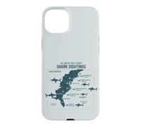 Carcasa para iPhone 15 Plus East Coast Shark Sightings Cool Map
