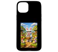 Carcasa para iPhone 15 Plus Easter Gamer Bunny Pixel Rabbit Gaming Niños Niños Juveniles Hombres