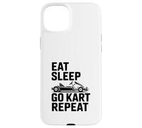 Carcasa para iPhone 15 Plus Eat Sleep Go Kart Repeat Divertido Ventilador de Carreras