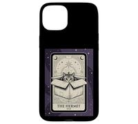 Carcasa para iPhone 15 Plus El Ermitaño Tarot Card Cat In A Box Witchy Funny Introvertido