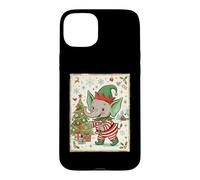 Carcasa para iPhone 15 Plus Elefante Santa's Elf Christmas Tree Presents Retro Holiday