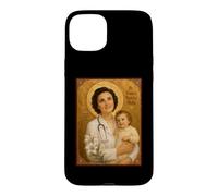 Carcasa para iPhone 15 Plus Elegante Icono católico de Santa Gianna Beretta Molla