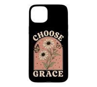 Carcasa para iPhone 15 Plus Elegir Gracia Cristiano Girasol Mariposa Fe Religi
