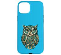 Carcasa para iPhone 15 Plus Elemental Folk Art Owl Symmetrical Mandala Bird Graphic
