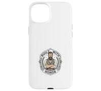 Carcasa para iPhone 15 Plus Emblema de Honor de Caballero Barbudo Vintage Estilo Retro