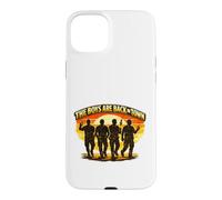 Carcasa para iPhone 15 Plus Emblema de reunión de The Boys Are Back in Town Brotherhood Divertido