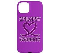 Carcasa para iPhone 15 Plus Epilepsy Warrior Purple Heart Ribbon Awareness