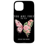 Carcasa para iPhone 15 Plus Eres Libre de Volar extiende Tus alas Mariposa
