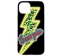 Carcasa para iPhone 15 Plus Escorpio Zodiac Flash eléctrico diseño de Leopardo