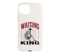 Carcasa para iPhone 15 Plus Esperando al Rey Esqueleto Cristiano Arte bíblico