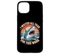 Carcasa para iPhone 15 Plus Esperé Todo el año para Esta Semana Amante de los Tiburones Ocean Wildlife